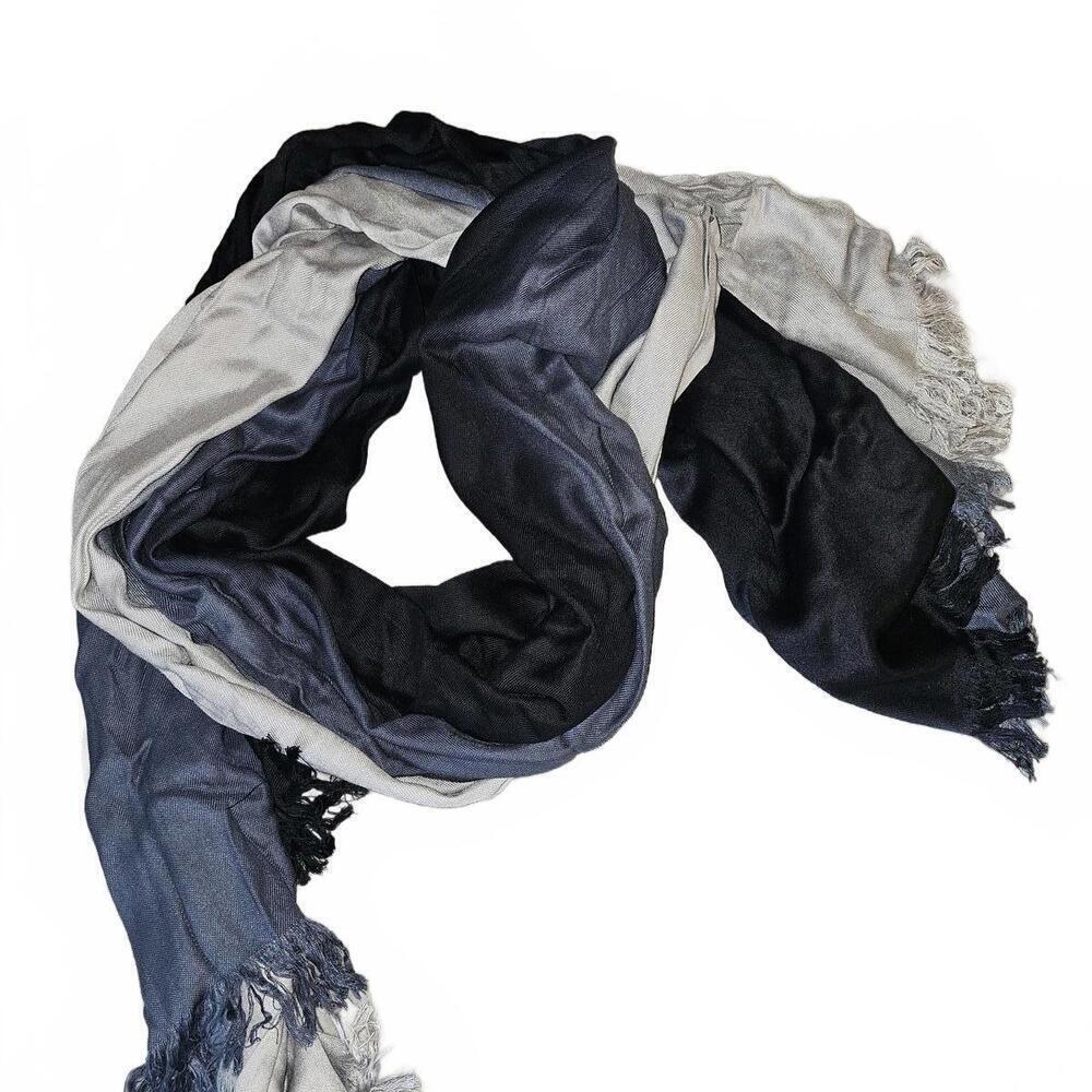 Lightweight Gradient Color Scarf with Fringe